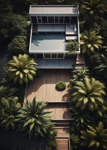 tropical house,mid century house,roof landscape,pool house,fresnaye,dunes house,3d rendering,balconied,inverted cottage,modern house,residential house,holiday villa,beach house,house by the water,forest house,neutra,garden elevation,landscape design sydney,render,amanresorts,Photography,General,Cinematic