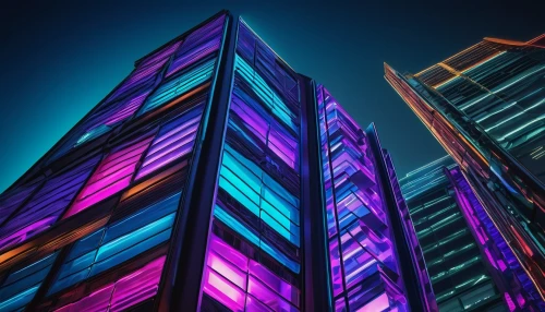 glass facades,colored lights,colorful glass,glass building,colorful city,urban towers,colorful facade,glass facade,vdara,skyscrapers,skyscraper,tetris,office buildings,ctbuh,high rises,colorful light,hypermodern,futuristic architecture,buildings,escala,Art,Artistic Painting,Artistic Painting 29