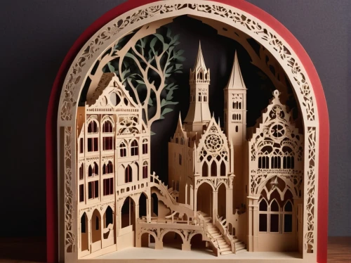 sagrada,notredame,the laser cuts,maquette,fairy house,fairy door,gaudi,art nouveau frame,miniature house,brunelleschi,diorama,san galgano,duomo,model house,wood carving,notredame de paris,paper art,orchestrion,tabernacle,gothic church,Unique,Paper Cuts,Paper Cuts 10