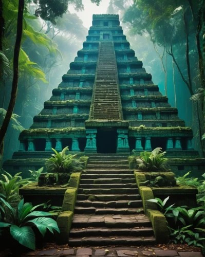 tikal,step pyramid,pakal,calakmul,yavin,chichen itza,amazonica,mayan,ziggurat,pyramid,azteca,bonampak,aztecas,ancient city,vimana,aztec,temples,shambhala,temple,thai temple,Unique,Paper Cuts,Paper Cuts 01