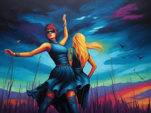 jasinski,welin,elektra,harmonix,dancers,dance with canvases,cocorosie,birds of prey-night,rhinemaidens,fantasy picture,voladores,fantasy art,dancing couple,beltane,contradanza,oil painting on canvas,fantasy woman,volador,garamantes,varekai,Illustration,Realistic Fantasy,Realistic Fantasy 25