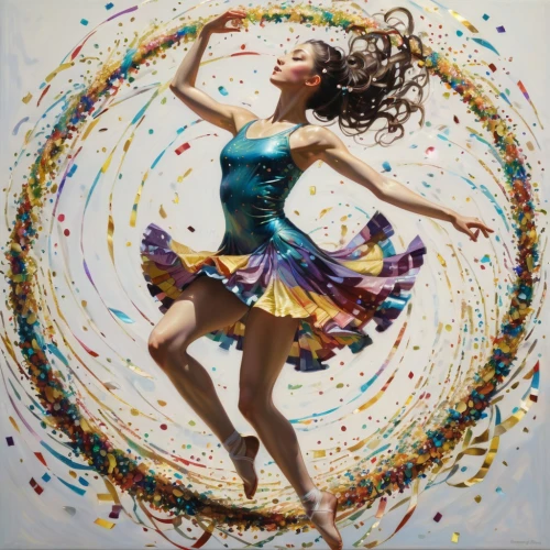 dance with canvases,twirl,twirling,dance,exuberance,love dance,dancer,rhythmic gymnastics,pirouettes,jubilance,harmonix,twirled,twirls,whirling,ballesta,danses,pirouette,splash photography,bailar,little girl twirling,Illustration,Realistic Fantasy,Realistic Fantasy 03