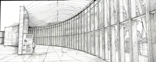 lineation,sketchup,vanishing point,mono-line line art,wireframe,wireframe graphics,passageways,porticoes,arcaded,colonnades,architettura,line drawing,buttresses,lignes,pencil lines,trellises,archways,columns,lineas,corridors,Design Sketch,Design Sketch,Hand-drawn Line Art