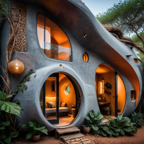 earthship,tree house hotel,cubic house,ecovillages,electrohome,roof domes,ecovillage,cube house,dunes house,futuristic architecture,inverted cottage,treehouses,cube stilt houses,dreamhouse,tree house,beautiful home,holiday villa,auroville,holiday home,igloos,Photography,General,Fantasy