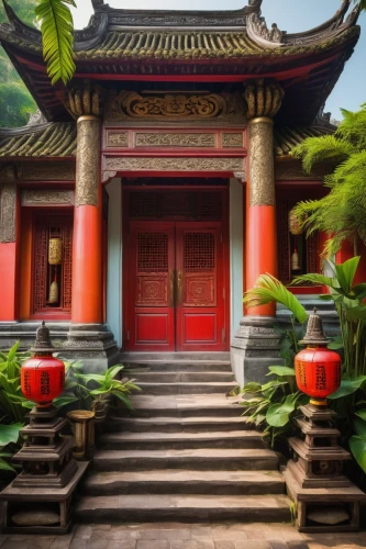 buddhist temple,asian architecture,buddha tooth relic temple,dojo,sanshui,qibao,palyul,taman ayun temple,fengshui,haiyuan,zhongchen,tujia,xiangshan,xishui,yangquan,tianxia,zui,dacheng,victory gate,pengshui,Art,Classical Oil Painting,Classical Oil Painting 35