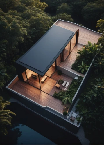 forest house,folding roof,amanresorts,roof landscape,tropical house,modern house,asian architecture,house by the water,house in the forest,dunes house,timber house,modern architecture,electrohome,frame house,cubic house,cube house,house roof,cantilevered,pool house,minotti,Photography,General,Cinematic