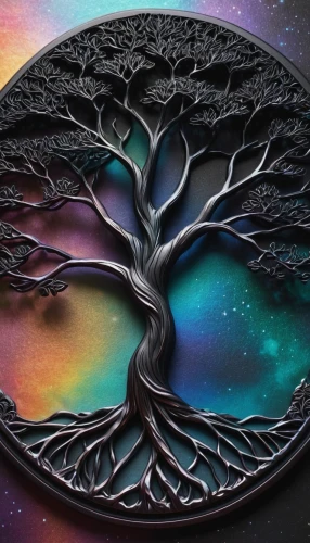 colorful tree of life,tree of life,celtic tree,flourishing tree,yggdrasil,magic tree,fractal art,fractals art,the branches of the tree,circle around tree,sankofa,ayahuasca,mantra om,painted tree,divinorum,medallion,oracular,the branches,earth chakra,branch swirl,Conceptual Art,Fantasy,Fantasy 03