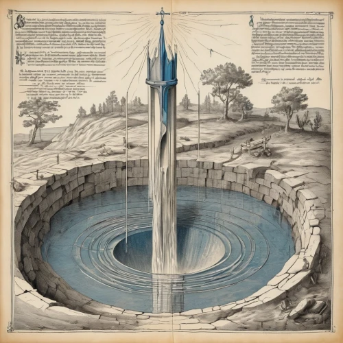 water well,fountain of the moor,maximilian fountain,boreholes,cosmographia,groundwater,aquifers,moor fountain,lafountain,borehole,pendulum,greywater,aquifer,hydrology,water basin,tubewells,fountain of friendship of peoples,geocentric,geodetic,rosicrucian,Unique,Design,Blueprint