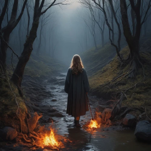 kupala,the night of kupala,norns,finrod,imbolc,moonsorrow,fantasy picture,nargothrond,witchfire,magick,druidry,covens,the witch,asatru,llorona,elenore,wintersun,ithilien,cauldrons,elfland,Illustration,Paper based,Paper Based 11