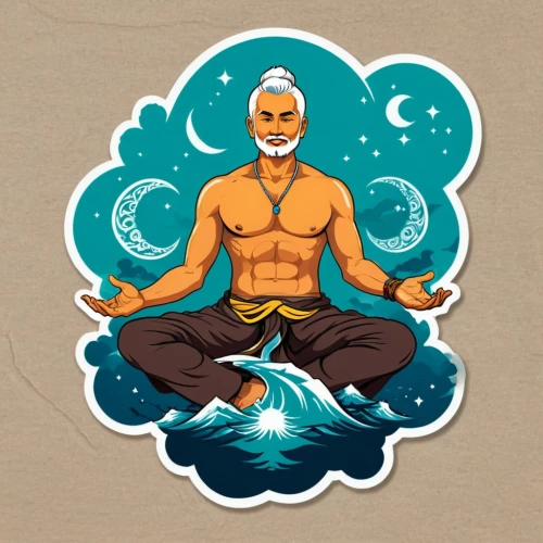 vamana,meditator,mahasaya,padmasana,buddist,swami,surya namaste,nibbana,yoga guy,rahula,theravada,clipart sticker,brahmananda,acharyas,buddhadharma,ishvara,satyananda,dogen,mahasiddha,lotus position,Unique,Design,Sticker