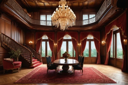 ornate room,victorian room,great room,luxury home interior,opulently,sitting room,interior decor,upstairs,royal interior,dining room,entrance hall,opulent,interior design,opulence,chandelier,chandeliers,breakfast room,hardwood floors,interior decoration,home interior,Illustration,Black and White,Black and White 06