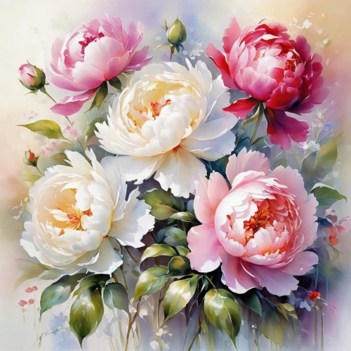 peonies,flower painting,peony,peony bouquet,flowers png,watercolor roses,floral digital background,noble roses,camelliers,pink peony,peony frame,watercolor floral background,peony pink,blooming roses,floral background,flower background,pink floral background,rose flower illustration,roses daisies,esperance roses,Conceptual Art,Oil color,Oil Color 03