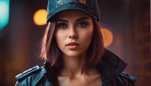 zofia,girl wearing hat,policewoman,photoshop manipulation,ela,the hat-female,derya,kepi,police hat,girl with gun,portrait background,hayat,lorelai,ashe,akali,ana,policewomen,gold cap,aphra,leather hat,Photography,General,Cinematic