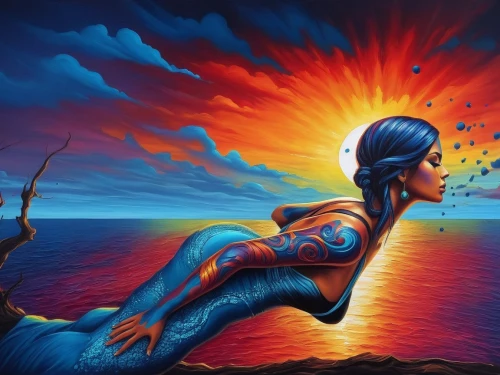 sirene,amphitrite,mermaid background,bodypainting,merfolk,nereids,naiad,mermaid,dyesebel,sirena,neon body painting,body painting,wyland,fantasy art,blue hawaii,atlantica,bodypaint,mystique,bluefire,nereid,Illustration,Realistic Fantasy,Realistic Fantasy 25