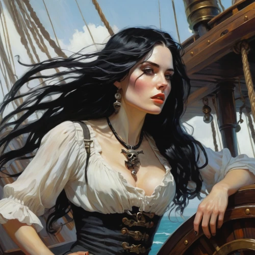 figurehead,the sea maid,sea fantasy,galleon,black pearl,commandeer,assails,merchantman,seafaring,caravel,pirate,piracies,esmeralda,privateering,scarlet sail,thalassa,topsails,etain,sailer,merchantmen,Conceptual Art,Fantasy,Fantasy 18