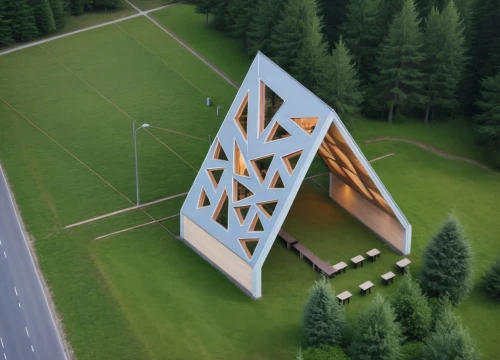 wooden church,ski facility,house in the mountains,cubic house,forest chapel,modern architecture,house in mountains,snohetta,cube house,ski resort,solar cell base,3d rendering,inverted cottage,koolhaas,modern house,frame house,spaceframe,school design,glass pyramid,wooden construction