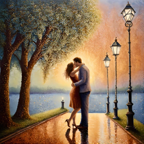 romantic scene,oil painting on canvas,loving couple sunrise,romantic portrait,dancing couple,oil painting,romantica,promenade,photo painting,art painting,vintage couple silhouette,romanza,young couple,donsky,argentinian tango,romantic night,romancing,romanced,romantique,amants