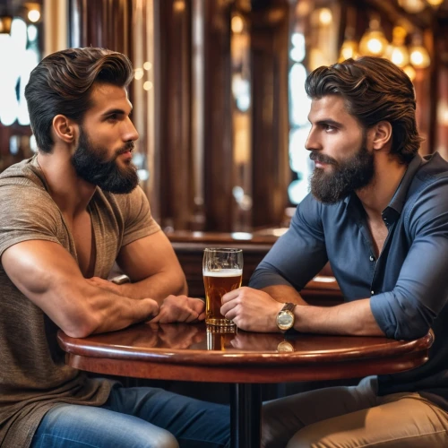 men sitting,two types of beer,machos,publicans,moosehead,arm wrestling,conversation,bachelors,persians,taverns,discussing,glasses of beer,discussions,rathskeller,masvidal,beer match,pub,business meeting,bilzerian,menfolk,Photography,General,Realistic