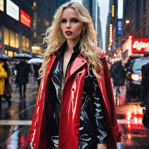 ann,red coat,red,leather jacket,accola,candice,christi,loboda,femme fatale,meagen,lady in red,yvonne,maetel,lopilato,pleather,new york streets,red lipstick,red lips,blonska,karin