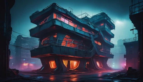 cyberpunk,cybertown,lair,cyberia,apartment house,cybercity,apartment block,slum,metropolis,electrohome,cybertron,dystopian,apartment building,sulaco,cyberport,an apartment,ancient city,magorium,syringe house,ruin,Photography,Documentary Photography,Documentary Photography 27