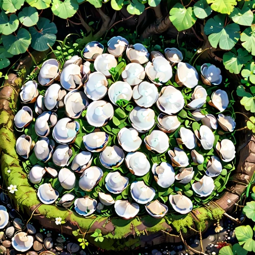 tangyuan,lily pads,white water lilies,white eggs,polypores,bird eggs,acorn cluster,talaba,pond plants,garden pond,lotus seed pod,capsule fruits,lily pond,mushroom island,snail shells,water lilies,goose berries,mushroom landscape,silver balls,balanos,Anime,Anime,General