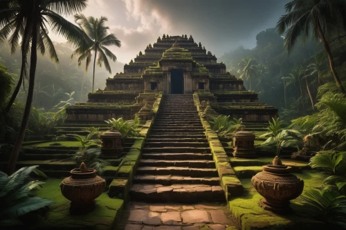 step pyramid,cambodia,tempel,thai temple,buddhist temple complex thailand,pakal,phnom,ubud,angkor,banteay,khmer,temples,yavin,vimana,the mystical path,somtum,southeast asia,stairway to heaven,amazonica,artemis temple,Conceptual Art,Sci-Fi,Sci-Fi 22