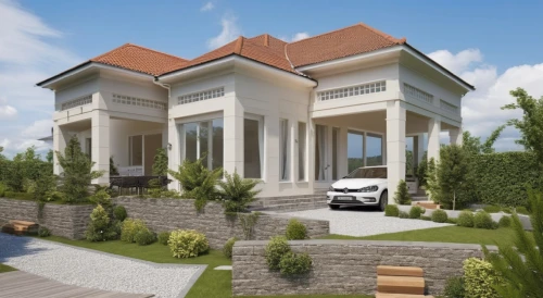3d rendering,holiday villa,residential house,villa,homebuilding,modern house,garden elevation,exterior decoration,render,floorplan home,landscaped,two story house,rumah,sketchup,luxury home,homebuilder,home landscape,private house,large home,smart home,Photography,General,Realistic