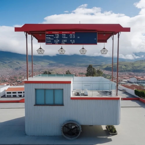 e-gas station,ice cream stand,electric gas station,gas station,drive in restaurant,busstop,lifeguard tower,bus stop,motel,cosmetics counter,kiosk,auto repair shop,retro diner,vending cart,dojo,helipad,holiday motel,store front,skybox,soda shop,Photography,General,Realistic