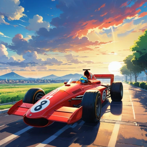 automobile racer,mobile video game vector background,racing road,fiorano,game car,marussia,trackmania,hillclimb,car wallpapers,3d car wallpaper,racing car,game illustration,oreca,aleshin,f1 car,maranello,open road,cartoon video game background,codemasters,regazzoni,Illustration,Japanese style,Japanese Style 03