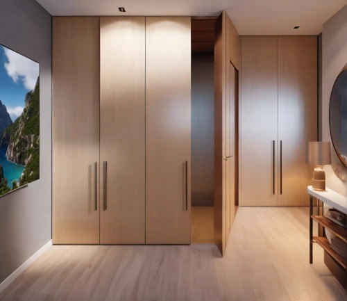walk-in closet,gaggenau,schrank,modern room,sky apartment,hinged doors,cabinetry,wardrobes,wood casework,hallway space,cupboard,laminated wood,room door,electrohome,inverted cottage,guestrooms,fromental,demountable,aircell,cupboards