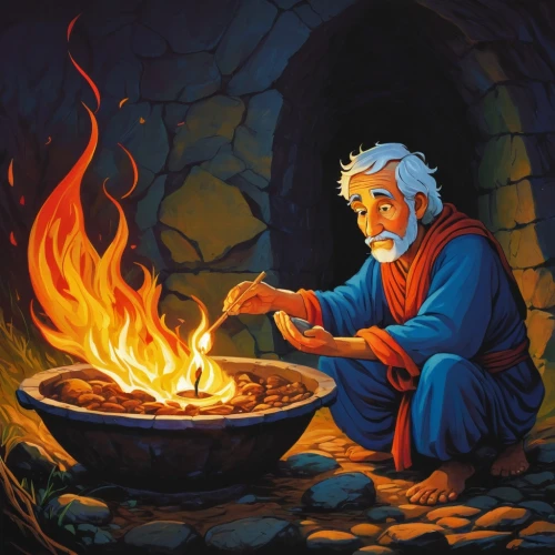 fire making,fire artist,campfire,fire master,dwarf cookin,fire background,disenchantment,lohri,asra,fire bowl,shadrach,hephaestus,pyromaniac,fire ring,homam,blacksmith,burnouf,pyre,raistlin,woman at the well,Illustration,Children,Children 01