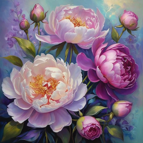 peonies,pink peony,peony,peony pink,flower painting,peony bouquet,blooming roses,peony frame,common peony,magnolias,floral background,pink water lilies,noble roses,flower background,lotus flowers,splendor of flowers,floral digital background,floral composition,pink floral background,flower art,Illustration,Realistic Fantasy,Realistic Fantasy 30
