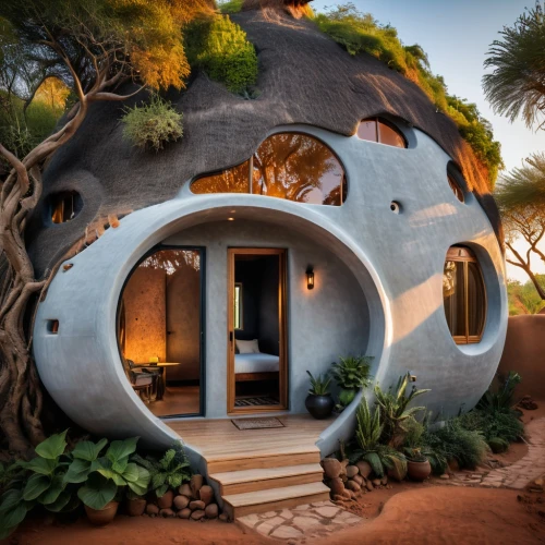 earthship,tree house hotel,cubic house,dunes house,tree house,electrohome,treehouse,inverted cottage,cube house,superadobe,holiday home,dreamhouse,round hut,treehouses,igloos,roof domes,hideaways,crooked house,beautiful home,futuristic architecture,Photography,General,Fantasy