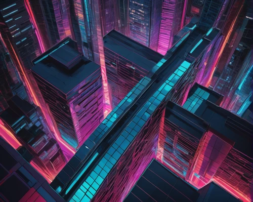 cybercity,colorful city,cityscape,metropolis,cybertown,microdistrict,city blocks,mainframes,cyberpunk,hypermodern,cyberview,ctbuh,cyberscene,neon arrows,matrix,synth,skyscraper,cyberia,cyberworld,skyscrapers,Illustration,Black and White,Black and White 12