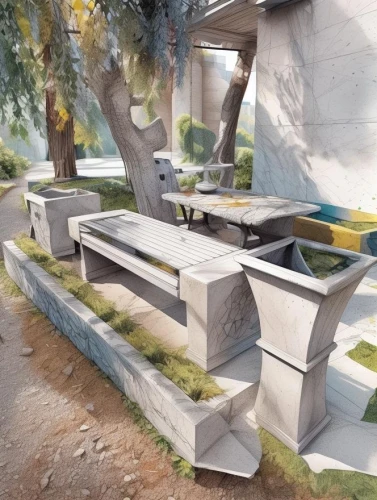 benches,garden bench,school benches,renderings,3d rendering,beer tables,school design,stone bench,outdoor table and chairs,cattle trough,urban park,bench,garden design sydney,amphitheater,water trough,landscape design sydney,sky space concept,concrete slabs,pergola,microhabitats