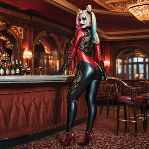 harley quinn,catsuit,catwoman,harley,countess,villainess,barmaid,cabaret,catsuits,morrigan,ekatarina,halloween black cat,bedevil,black cat,absinthe,demoness,latex,burlesque,photo session in bodysuit,mistress,Photography,General,Realistic
