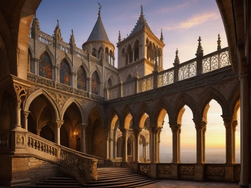 leighton,cloister,nidaros cathedral,buttresses,cloisters,orvieto,monasterium,arcaded,rouen,neogothic,conventual,cathedrals,duomo,notre dame,jeronimos,hohenzollern castle,cathedral,reims,gothic church,markale,Art,Classical Oil Painting,Classical Oil Painting 33