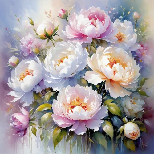 peonies,peony,flower painting,peony bouquet,pink peony,peony pink,common peony,peony frame,flowers png,splendor of flowers,flower background,lisianthus,japanese anemone,roses daisies,flower art,camelliers,floral digital background,watercolor flowers,white anemones,paeonia,Conceptual Art,Oil color,Oil Color 03