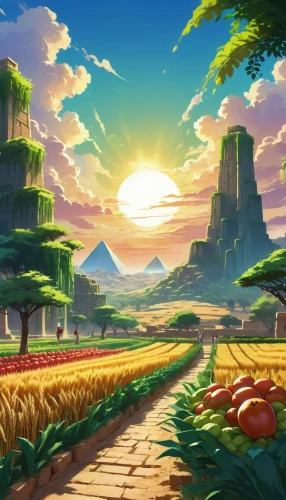 landscape background,cartoon video game background,mushroom landscape,farm background,maplestory,auriongold,desert background,yamada's rice fields,kanto,background with stones,rural landscape,summer background,farm landscape,nature background,desert landscape,desert desert landscape,hoenn,rice fields,background images,wheat field,Illustration,Japanese style,Japanese Style 03