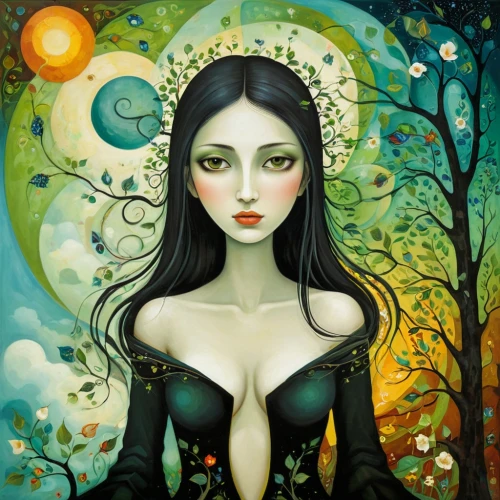 fairie,diwata,faerie,viveros,fantasy portrait,persephone,fantasy art,the enchantress,mystical portrait of a girl,fantasy woman,imbolc,hecate,faery,hekate,ostara,sorceress,fairy queen,oshun,baoshun,dryad,Art,Artistic Painting,Artistic Painting 29