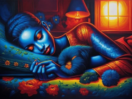 janmastami,bhagavatam,blue pillow,ratri,krsna,krishna,radhakrishna,janmashtami,sreekrishna,srikrishna,siddharta,siddhartha,hare krishna,vishishtadvaita,chhinnamasta,slumberland,fantasy art,tantrik,indian art,dakini,Illustration,Realistic Fantasy,Realistic Fantasy 25