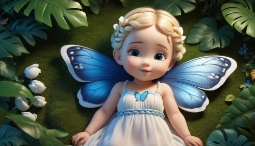 little girl fairy,fairy,blue butterfly background,tinkerbell,butterfly background,thumbelina,julia butterfly,morphos,aurora butterfly,fairies,cute cartoon character,blue butterfly,rosa ' the fairy,tink,garden fairy,dorthy,cute cartoon image,fairy queen,blue butterflies,fairy tale character,Unique,3D,3D Character