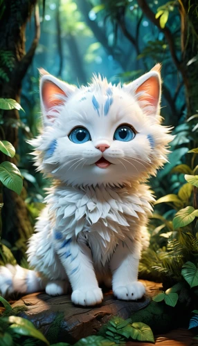 korin,white cat,blue eyes cat,snowbell,cat with blue eyes,jayfeather,sendak,mohan,lumi,edmund,fantasy animal,ori,white fox,cathala,white tiger,cute cat,miqati,poupard,little cat,kittani,Unique,3D,3D Character