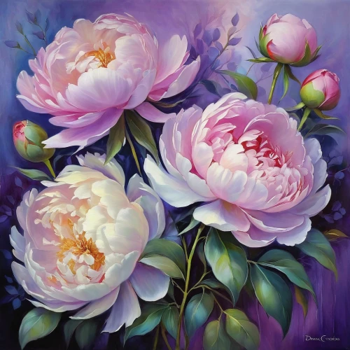 peonies,pink peony,peony,peony pink,magnolias,flower painting,peony bouquet,pink water lilies,lotus flowers,lotuses,camelias,oil painting on canvas,gardenias,pink roses,noble roses,waterlilies,blooming roses,pink dahlias,splendor of flowers,water lilies,Illustration,Realistic Fantasy,Realistic Fantasy 30