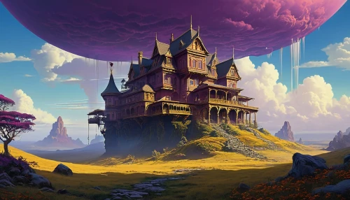 fantasy landscape,knight's castle,fairy tale castle,castlelike,castle of the corvin,fantasy city,gold castle,wildstar,fairytale castle,skylands,citadels,3d fantasy,fantasy world,fantasy picture,castel,summit castle,castles,dreamhouse,castle,castle keep,Conceptual Art,Sci-Fi,Sci-Fi 19