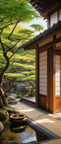 japanese-style room,ryokan,japanese zen garden,ryokans,dojo,zen garden,japanese background,teahouse,japanese garden,the japanese tree,japan garden,tea ceremony,japanese garden ornament,japanese shrine,asian architecture,zen,japan landscape,bonsai,japanese art,hanok,Illustration,Retro,Retro 14