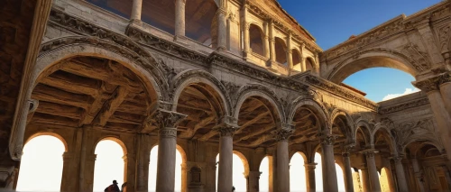 umayyad palace,jerash,celsus library,colonnades,colonnade,umayyad,colloseum,nimes,lecce,coliseo,arcaded,noto,coliseum,porticoes,loggia,meknes,san galgano,deruta,colosseum,ephesus,Illustration,Realistic Fantasy,Realistic Fantasy 28