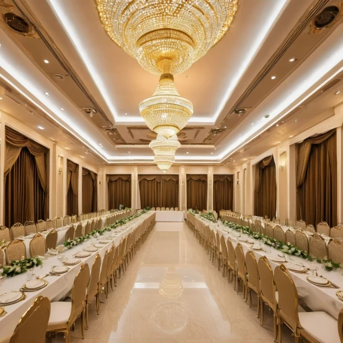 wedding hall,ballroom,ballrooms,event venue,wedding decoration,bridal suite,banqueting,exclusive banquet,hotel hall,ornate room,interior decoration,wedding setup,cream and gold foil,golden weddings,mandap,conference room,wedding decorations,stucco ceiling,table arrangement,emirates palace hotel,Photography,General,Realistic