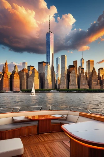 on a yacht,new york harbor,manhattan skyline,new york skyline,penthouses,cruises,superyachts,manhattan,homes for sale in hoboken nj,easycruise,newyork,yachting,yacht exterior,water taxi,superyacht,new york,tishman,hoboken condos for sale,yacht,1 wtc,Conceptual Art,Daily,Daily 26