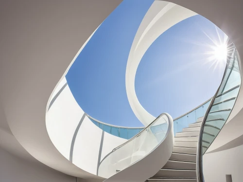 spiral staircase,circular staircase,spiral stairs,winding staircase,futuristic art museum,daylighting,staircases,stairwell,futuristic architecture,staircase,melnikov,outside staircase,stairwells,superadobe,blavatnik,skylights,sky space concept,stairways,curvilinear,semi circle arch,Conceptual Art,Fantasy,Fantasy 03